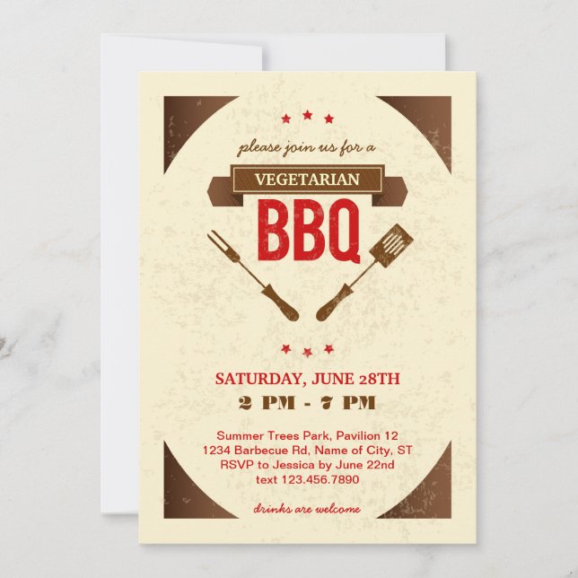 Vegetarian BBQ Invitation (Front)