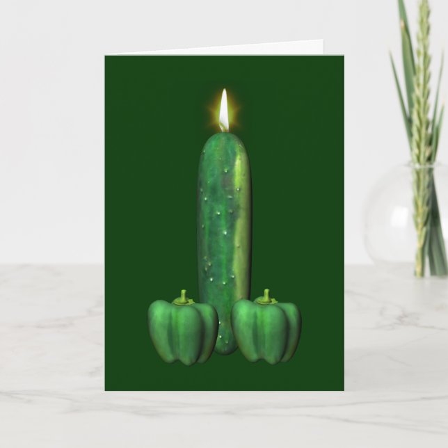 Vegetarian Birthday Cake Card (Front)
