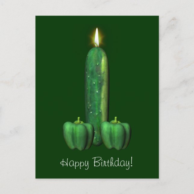 Vegetarian Birthday Cake Postcard (Front)