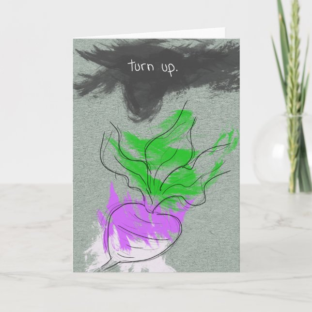 Vegetarian birthday card pun joke vegan (Front)