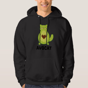 Vegetarian Cat Avocado Avocato Avogato Avocat Cat Hoodie