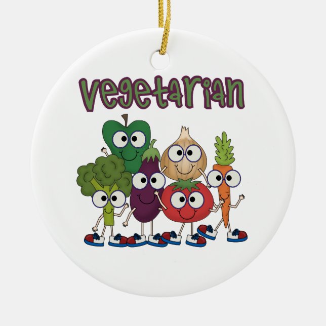 Vegetarian Ceramic Tree Decoration (Front)
