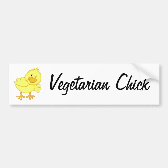 Vegetarian Chick Bumper Sticker (Front)