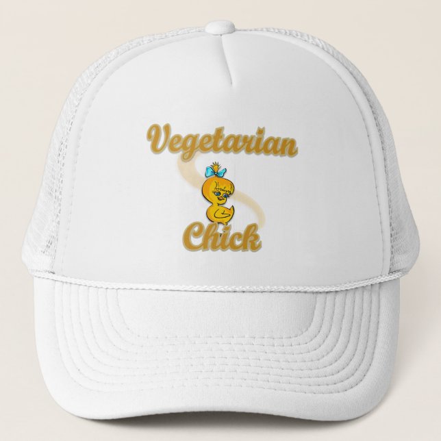 Vegetarian Chick Trucker Hat (Front)