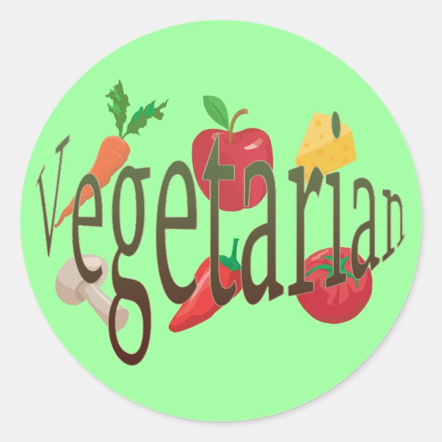 Vegetarian Classic Round Sticker (Front)