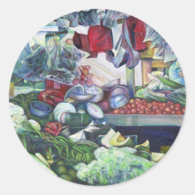 Vegetarian Club meets Here in Tuesday Afternoons Classic Round Sticker (Front)