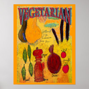 Vegetarian Cooking Abstract Poster