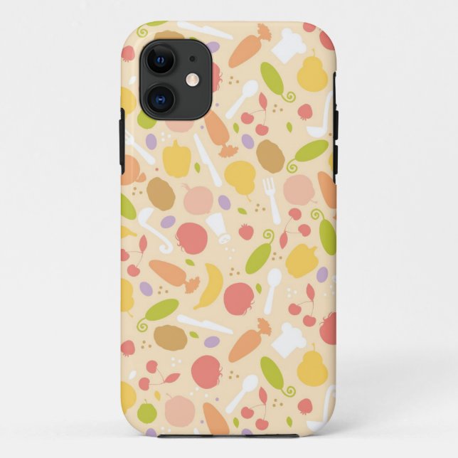 Vegetarian cooking pattern background Case-Mate iPhone case (Back)