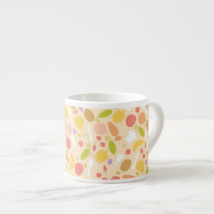 Vegetarian cooking pattern background espresso cup