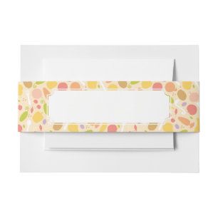 Vegetarian cooking pattern background invitation belly band