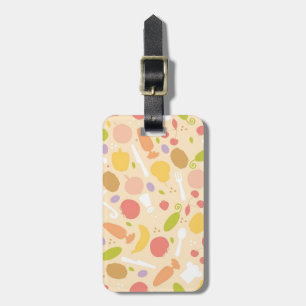 Vegetarian cooking pattern background luggage tag