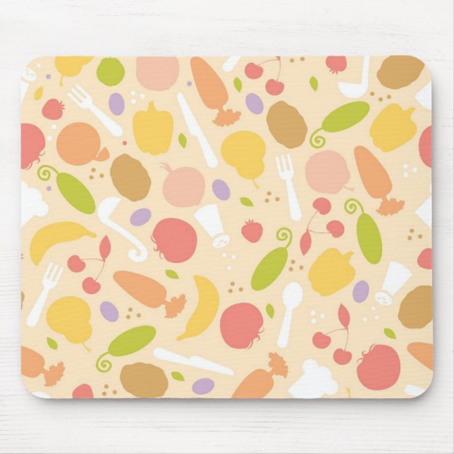 Vegetarian cooking pattern background mouse mat (Front)