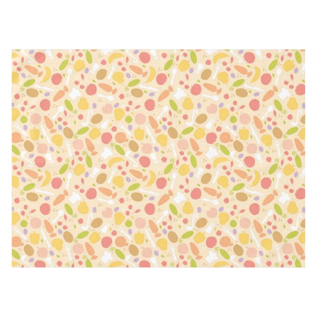 Vegetarian cooking pattern background tablecloth (Front (Horizontal))
