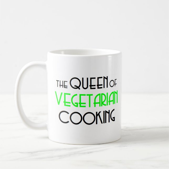vegetarian cooking queen coffee mug (Left)