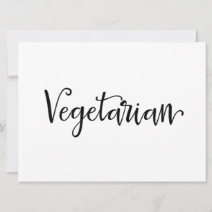 "Vegetarian" Dietary Needs Sign   Calligraphy