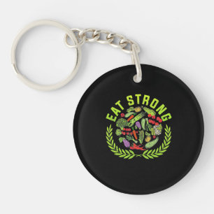 Vegetarian Eat Strong Key Ring