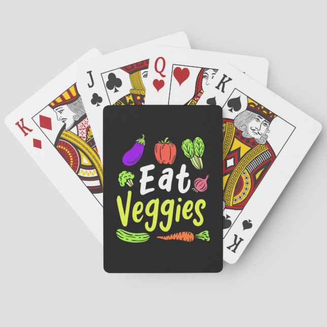 Vegetarian Eat Veggies Playing Cards (Back)