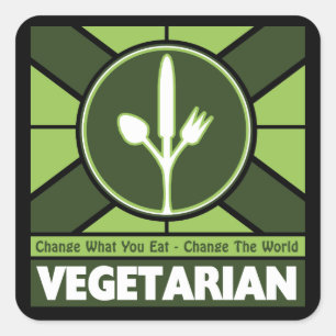 Vegetarian Flag Square Sticker