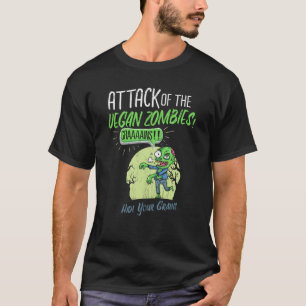 Vegetarian Flesh Is For Zombies Go Vegan Vegan Zom T-Shirt