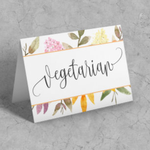 Vegetarian Floral Table Tent card