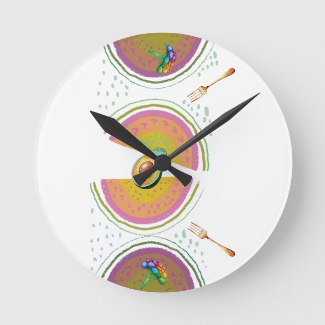  vegetarian food  avocado round clock (Front)