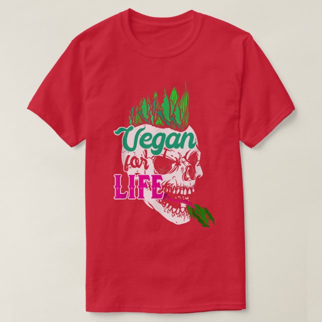 Vegetarian For Life Vegetables Vegan Vegetarianism T-Shirt (Design Front)