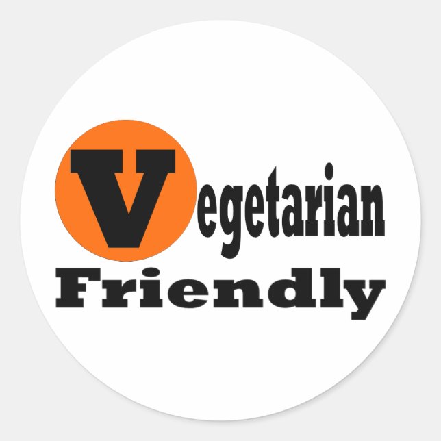 Vegetarian Friendly Classic Round Sticker (Front)