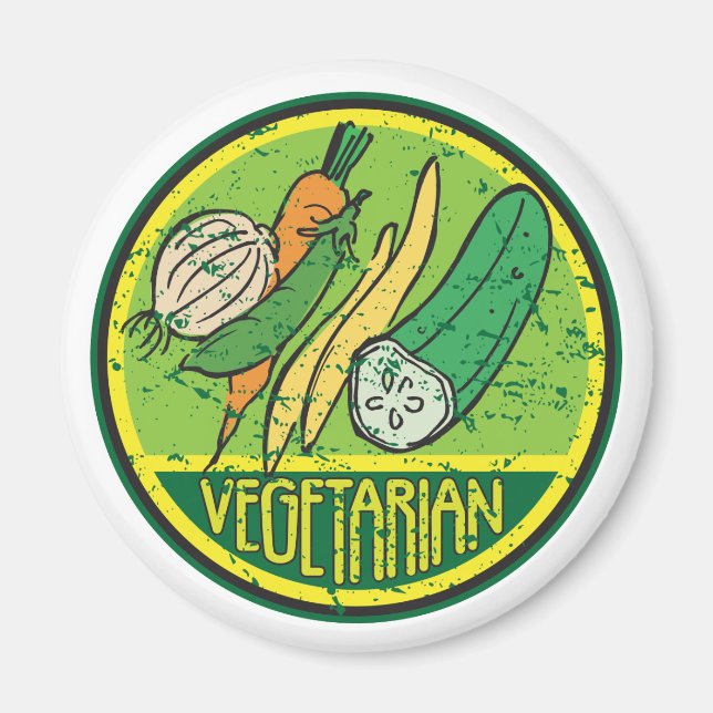 Vegetarian Grunge Magnet (Front)