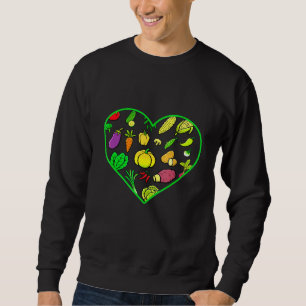 Vegetarian Heart Diet Vegan No Meat Plant Based Li Sweatshirt
