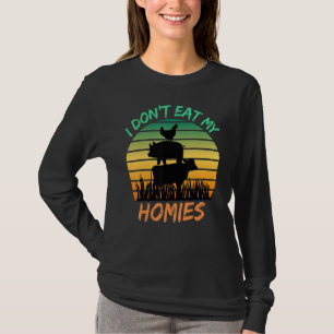 Vegetarian I Don't Eat My Homies  Vegan Retro T-Shirt