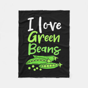 Vegetarian I Love Green Beans Fleece Blanket
