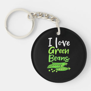 Vegetarian I Love Green Beans Key Ring
