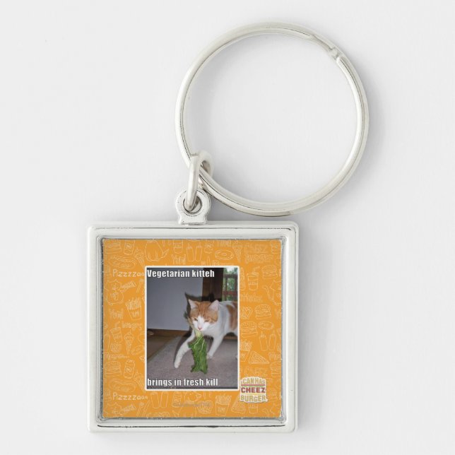Vegetarian Kitteh Key Ring (Front)