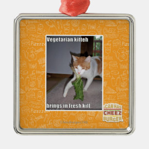 Vegetarian Kitteh Metal Tree Decoration