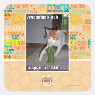 Vegetarian Kitteh Square Sticker