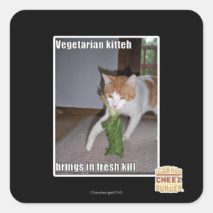 Vegetarian Kitteh Square Sticker