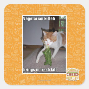 Vegetarian Kitteh Square Sticker