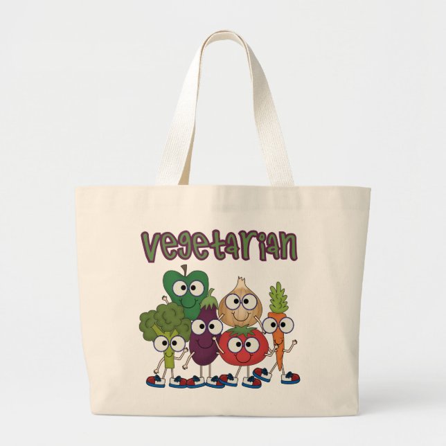 Vegetarian Large Tote Bag (Front)