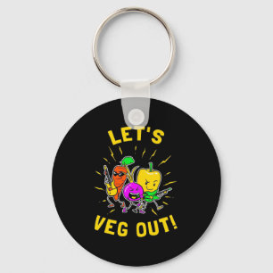 Vegetarian Let Vegan Out Key Ring