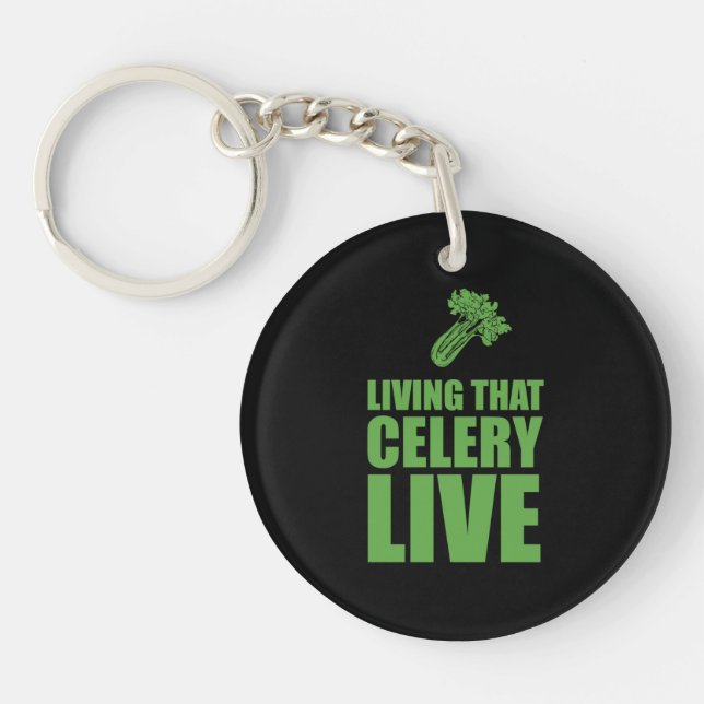 Vegetarian Living That Celery Live Key Ring (Front)