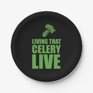 Vegetarian Living That Celery Live Paper Plate