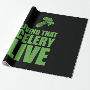 Vegetarian Living That Celery Live Wrapping Paper