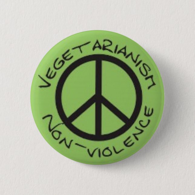Vegetarian Non-Violence Button (Front)