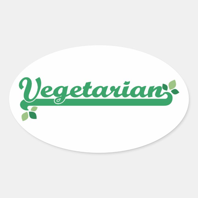 Vegetarian Oval Sticker (Front)