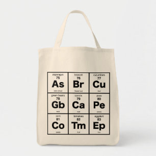 Vegetarian Periodic Table Tote Bag