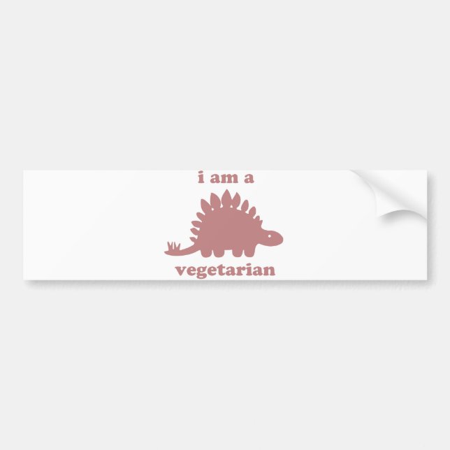 Vegetarian Stegosaurus Dinosaur - Pink Bumper Sticker (Front)