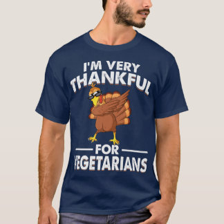 Vegetarian Thanksgiving Funny Dabbing Turkey Veget T-Shirt