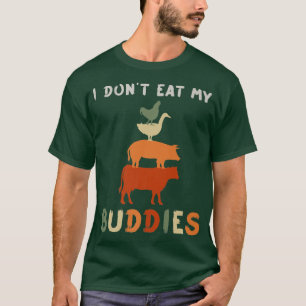 Vegetarian Vegan Animal Lover Cow Pig Goat Friends T-Shirt