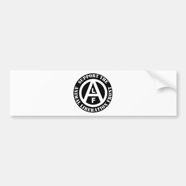 Vegetarian Vegan Support Animal Liberation Front Bumper Sticker (Front)