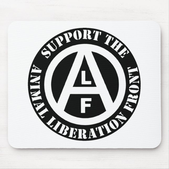Vegetarian Vegan Support Animal Liberation Front Mouse Mat (Front)